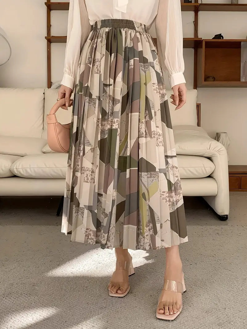 Saia Colorida Cintura Alta Moda Evangélica Com Modelagem - Allane