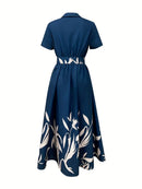 Vestido Moda Evangélica Com Modelagem Cintura - Floral