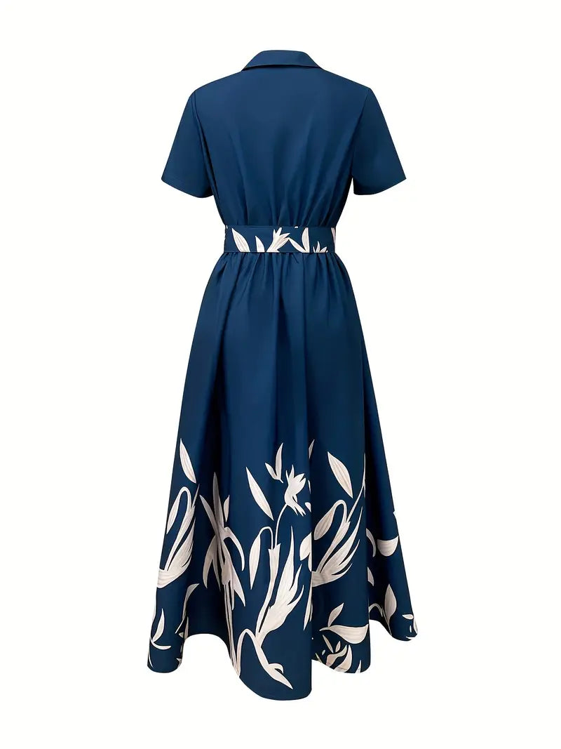 Vestido Moda Evangélica Com Modelagem Cintura - Floral