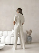 Conjunto Moda Evangélica Com Modelagem Cintura - Linho Flor