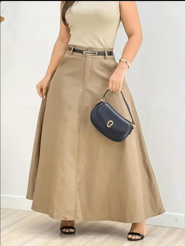 Saia Cintura Alta Moda Evangélica Com Modelagem - Pauline