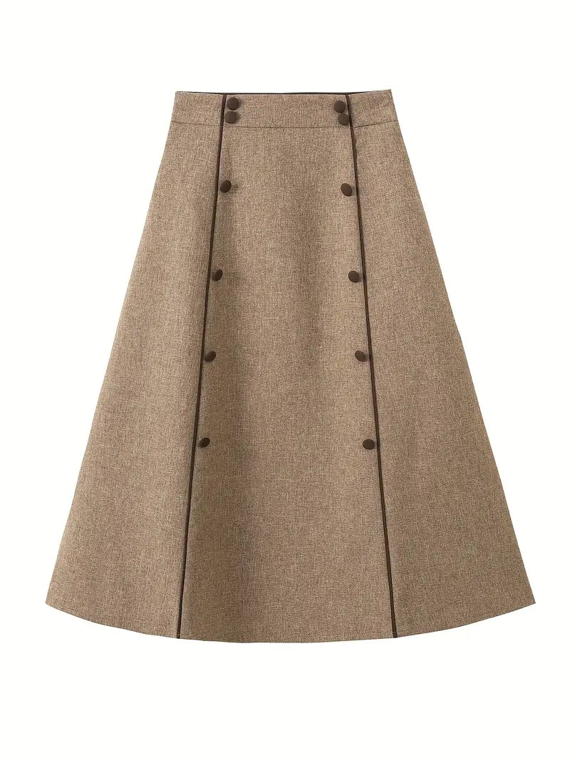 Saia Cintura Alta Moda Evangélica Com Modelagem - Florine