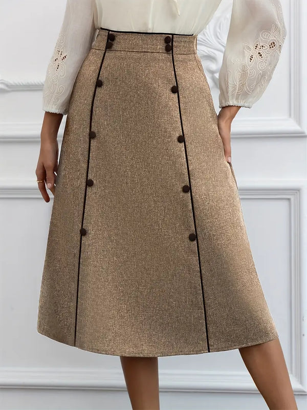 Saia Cintura Alta Moda Evangélica Com Modelagem - Florine