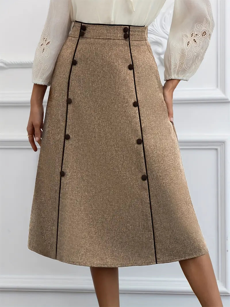 Saia Cintura Alta Moda Evangélica Com Modelagem - Florine