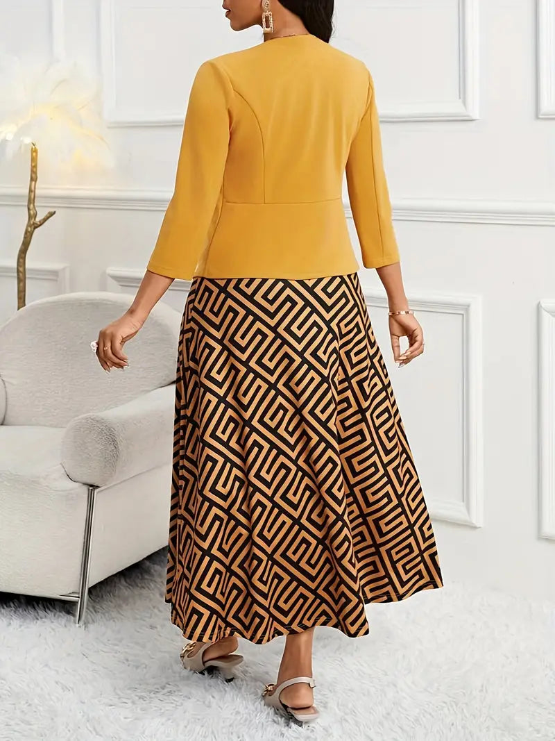 Vestido Moda Evangélica Com Modelagem Cintura + Jaqueta - Valéria