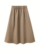 Saia Cintura Alta Moda Evangélica Com Modelagem - Florine