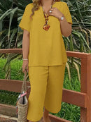 Conjunto Plus Size - Estella lojasoeconomia Amarelo G 