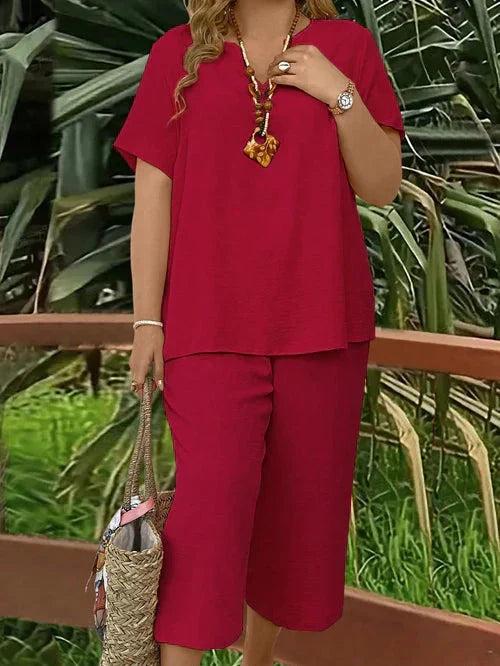 Conjunto Plus Size - Estella lojasoeconomia Vermelho G 