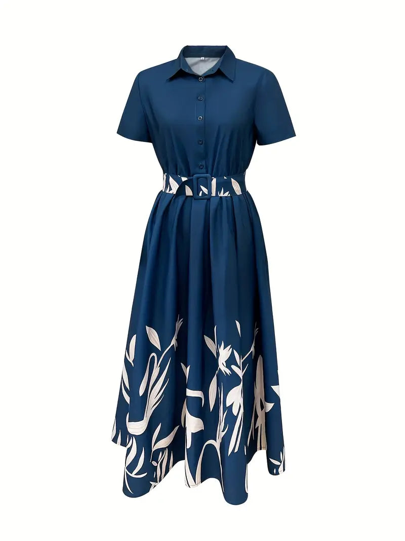 Vestido Moda Evangélica Com Modelagem Cintura - Floral