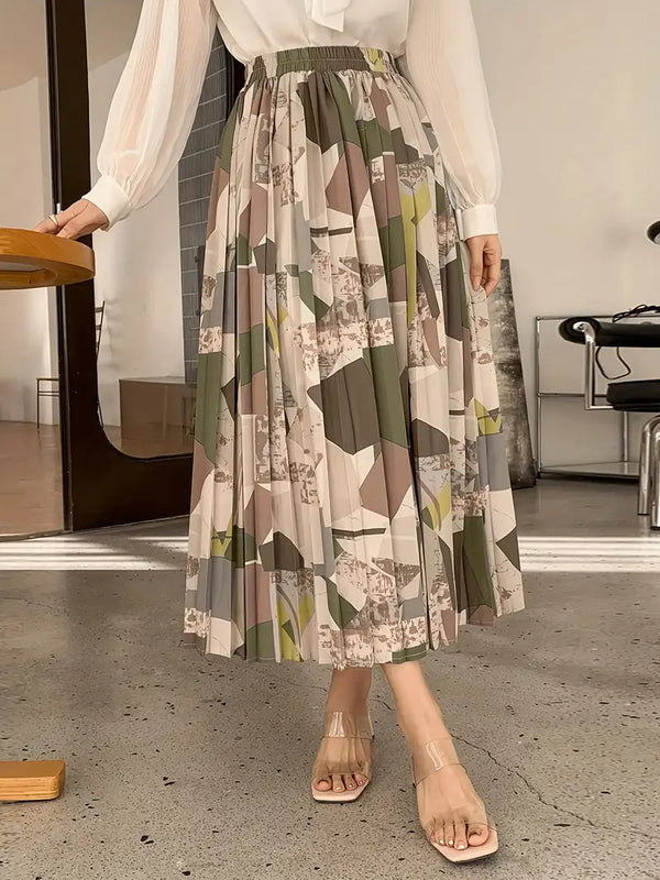 Saia Colorida Cintura Alta Moda Evangélica Com Modelagem - Allane