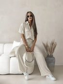 Conjunto Moda Evangélica Com Modelagem Cintura - Linho Flor