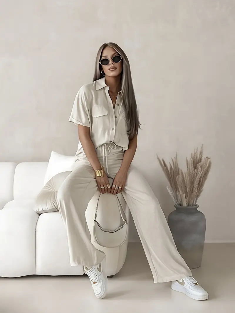 Conjunto Moda Evangélica Com Modelagem Cintura - Linho Flor