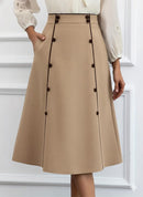 Saia Cintura Alta Moda Evangélica Com Modelagem - Florine