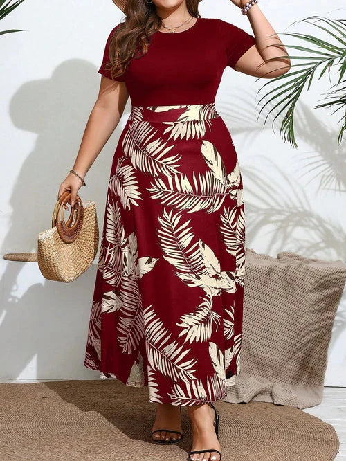 Vestido Estampa Floral e Cintura Marcada Plus Size - Annabelle lojasoeconomia 