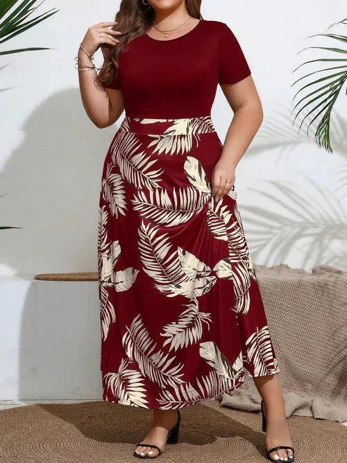 Vestido Estampa Floral e Cintura Marcada Plus Size - Annabelle lojasoeconomia 